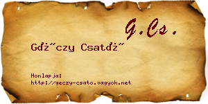 Géczy Csató névjegykártya